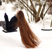 My hair in the snow