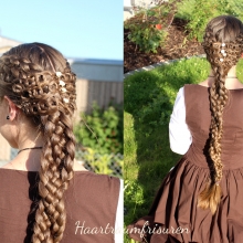 Five Strand Braids with Crochet Accents