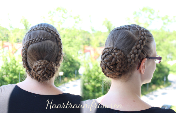 Five Strand Lace Braids and a bun