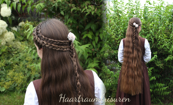 Two rows of LAce Braids with a four strand braid